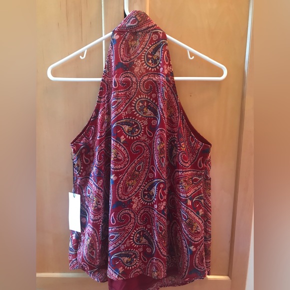 Crescent & Willough Paisley Metallic Blouse Size Small - Picture 2 of 7